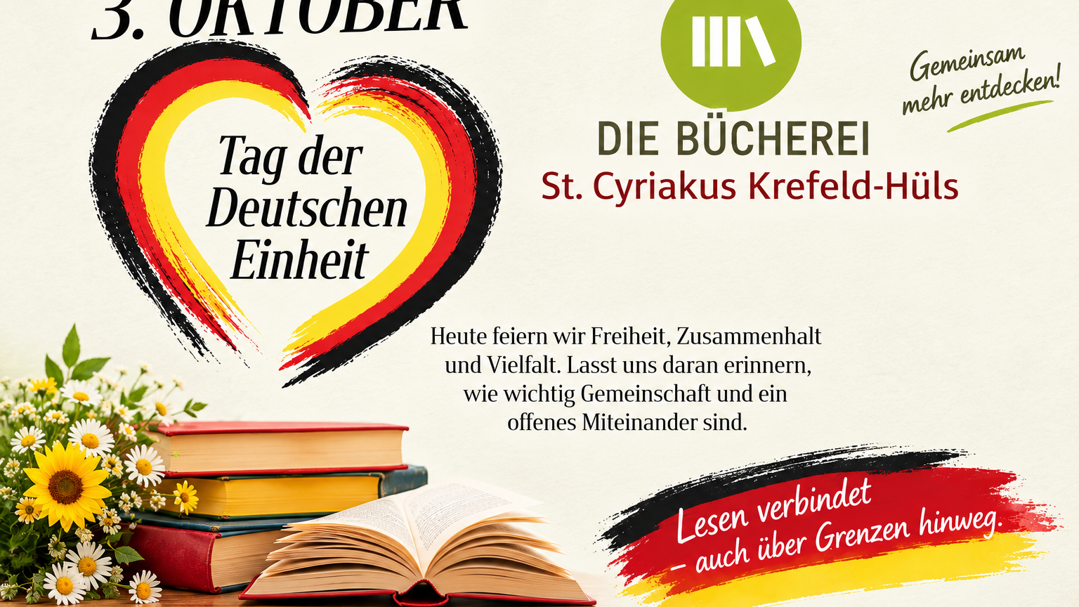 2026-10-03 Tag der deutschen Einheit (c) Die Bücherei St. Cyriakus